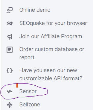 SEMRush Sensor to check google algorithm updates