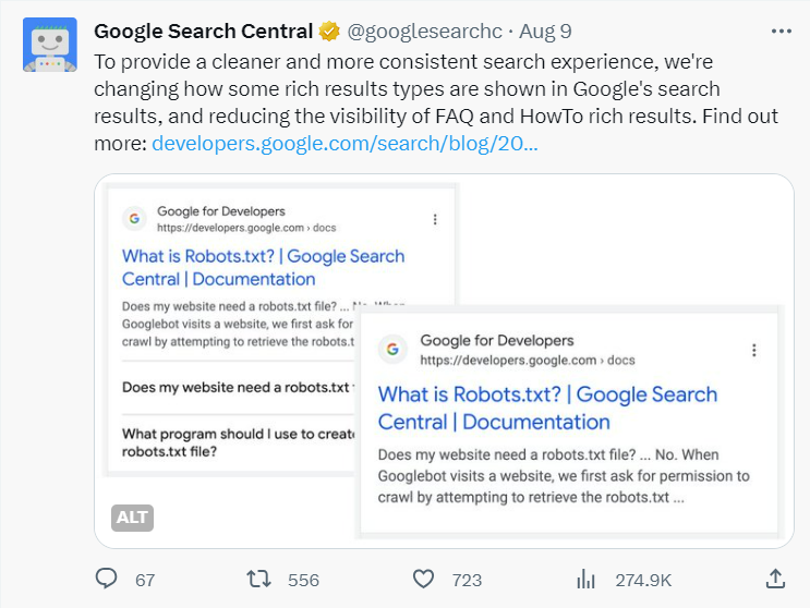 google limited faqs and how to results for the websites on Aug 9, 2023