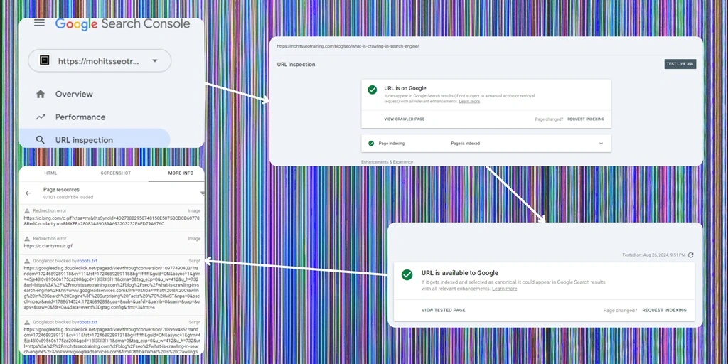 how to navigate crawling of javascripts in google search console