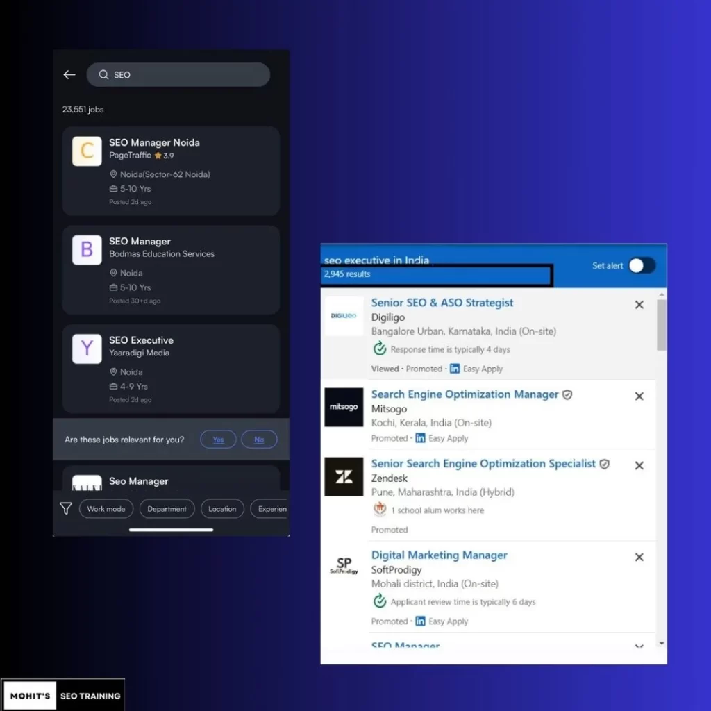 number of seo jobs in India 