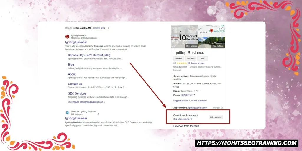 answer customer questions to rank local profile