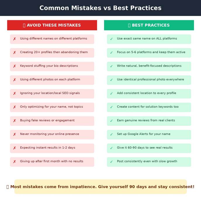 common mistakes to avoid for appearing on google search