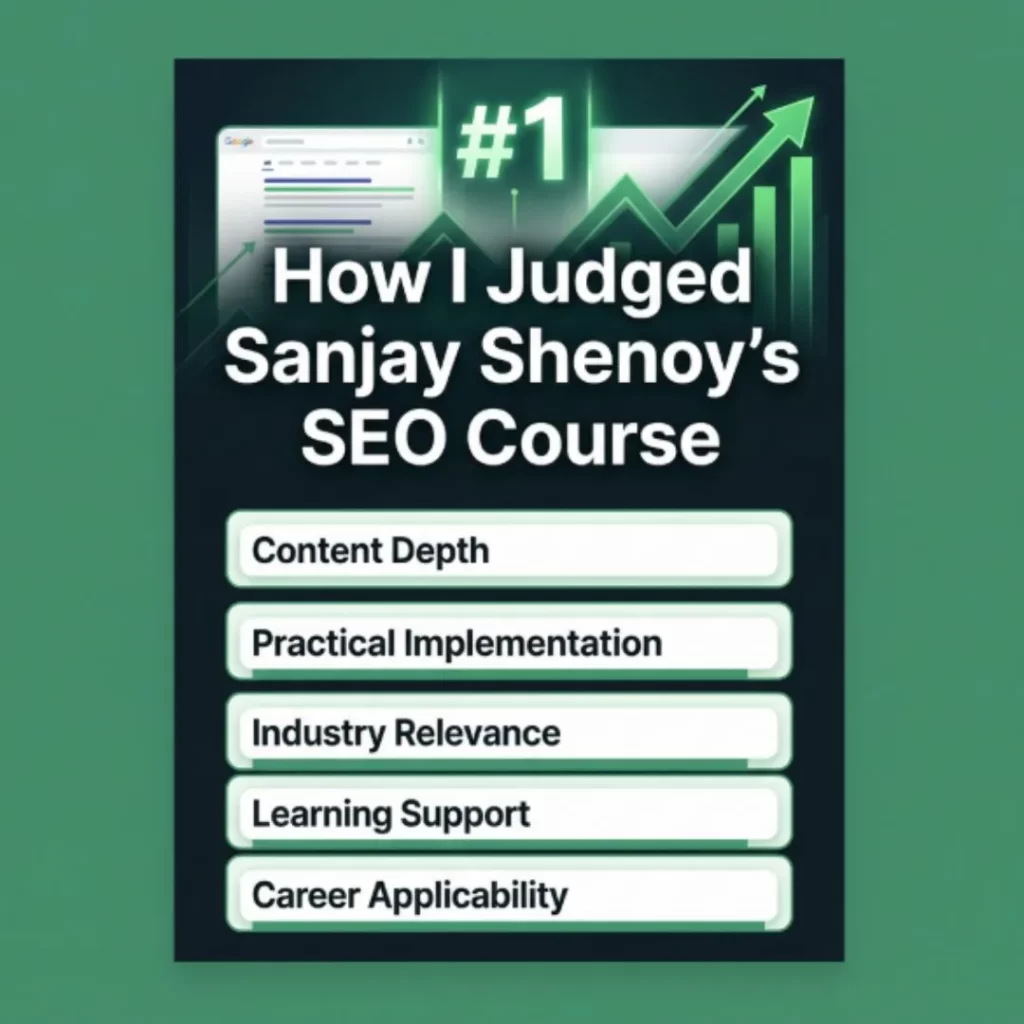factors i judged Sanjay Shenoy's SEO Course