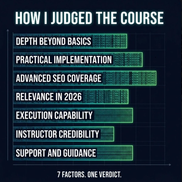 parameters i judged the udemy seo courses at