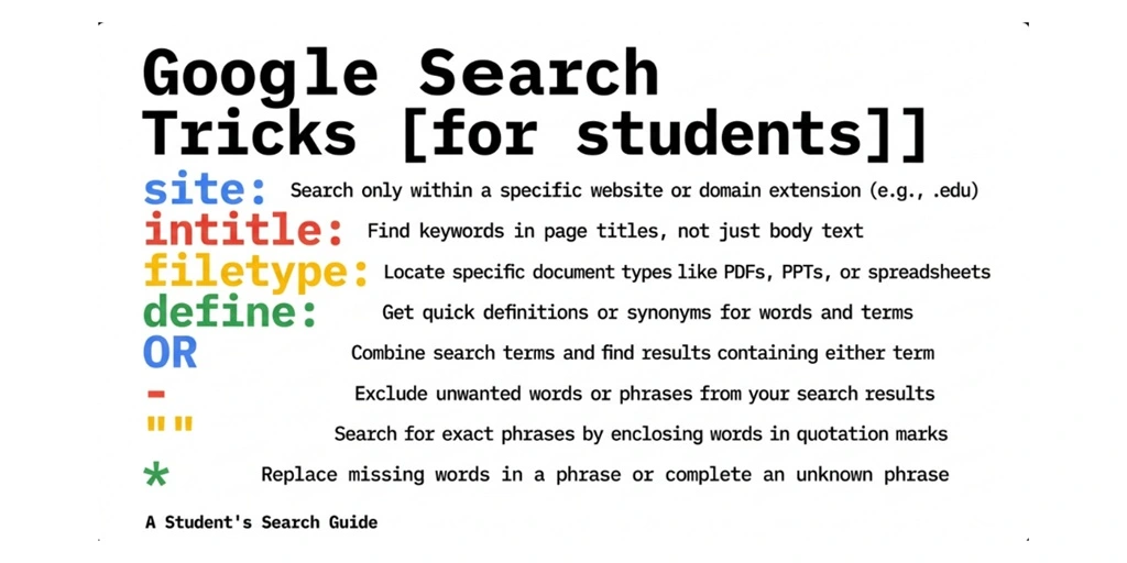 google search tricks for students